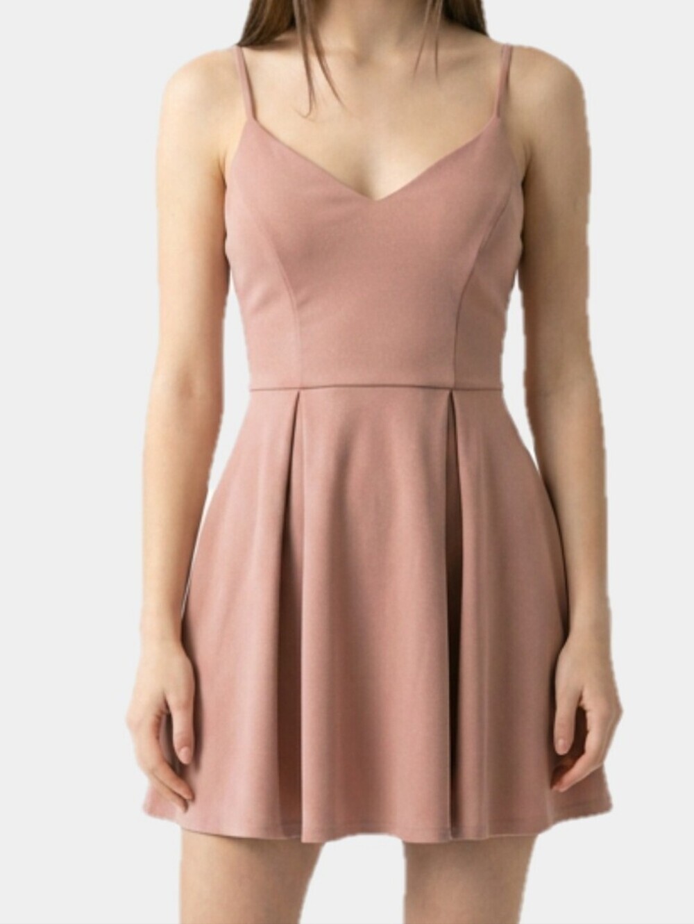 B Darling Pleated Sleeveless Pink Fit And Flare Mini Dress Size 1-2